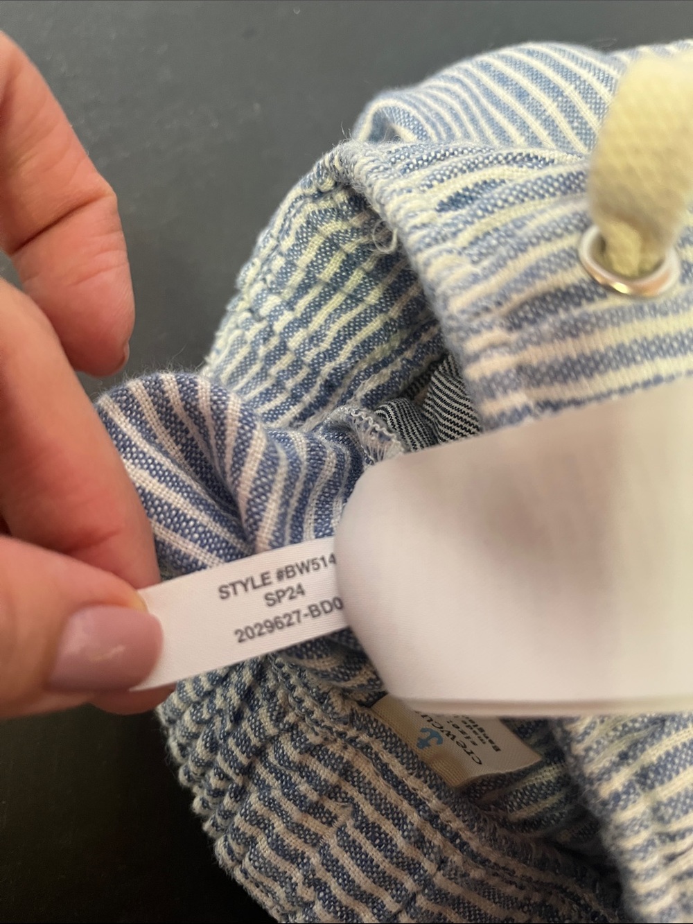 Crewcuts boys Blue & White striped linen Drawstring Shorts size 5 - Picture 6 of 6